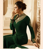 Green Colored Semi Stitched Georgette Suit - Designer mart