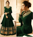 Green Colored Semi Stitched Georgette Suit - Designer mart