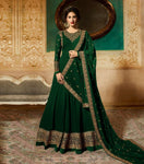 Green Colored Semi Stitched Georgette Suit - Designer mart