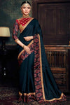 Green Rangoli Silk Saree With Blouse Piece - Designer mart
