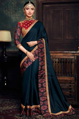 Green Rangoli Silk Saree With Blouse Piece - Designer mart