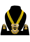 Hand crafted designer yellow necklace set - Designer mart