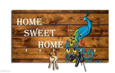 Home sweet Home Wooden Key Holder (23.4cm X 12.8cm X 3cm) - Designer mart