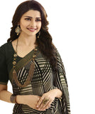 Ideal Black Colored Casual Wear Printed Georgette Saree - Designer mart