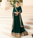 Innovative Green Colored Semi Stitched Georgette Suit - Designer mart