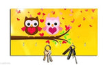 Love Bird Owl Home Wooden Key Holder (23.4cm X 12.8cm X 3cm) - Designer mart