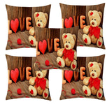 Love Printed Jute Cushions Cover (Pack of 5, 40 * 40 cm, Multicolor) - Designer mart