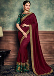 Maroon Rangoli Silk Saree With Blouse Piece - Designer mart