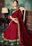 Maroon Rangoli Silk Saree With Blouse Piece - Designer mart