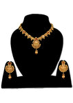 Matte Gold With Semi Precious Stones Necklace set - Designer mart