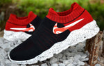 Men's Black Colourblocked Flyknit Sports Shoes - Designer mart