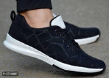 Men's Black Self Design Sports Jogging Shoes - Designer mart