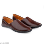 Men's Brown Synthetic Leather Solid Casual Shoes - Designer mart