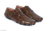 Men's Brown Synthetic Leather Solid Casual Shoes - Designer mart