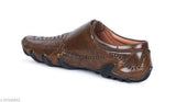 Men's Brown Synthetic Leather Solid Casual Shoes - Designer mart