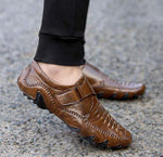 Men's Brown Synthetic Leather Solid Casual Shoes - Designer mart