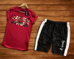 Men's Cotton Single Jersey T-Shirt and Short Combo - Designer mart