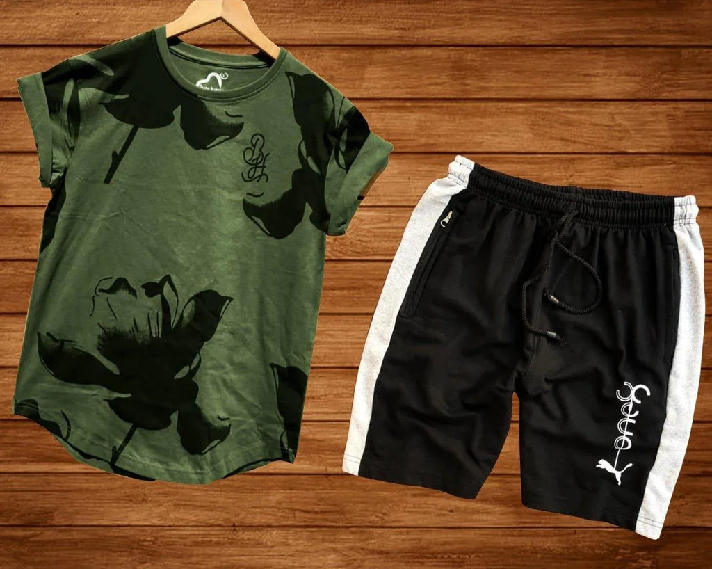 M Men's Cotton Single Jersey T-Shirt and Short Combo - Main Image