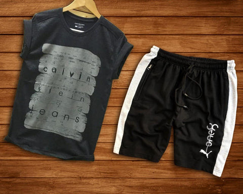 Men's Cotton Single Jersey T-Shirt and Short Combo - Designer mart