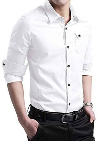 Men's Regular Fit Cotton Solid Casual Shirts - Designer mart