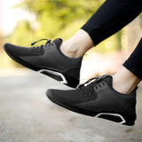 Men's Stylish and Trendy Black Solid Mesh Casual Sneakers - Designer mart