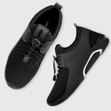 Men's Stylish and Trendy Black Solid Mesh Casual Sneakers - Designer mart