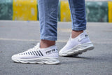 Men's Stylish White Mesh Sports Shoes - Designer mart