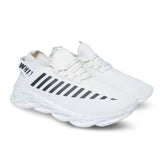 Men's Stylish White Mesh Sports Shoes - Designer mart