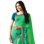 Mesmeric Green Colored Casual wear Printed Georgette Saree - Designer mart