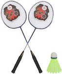 Nas Badminton Racket Set of 2 with 3 Pieces Nylon shuttles with Full Cover - Designer mart