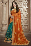 Orange Rangoli Silk Saree With Blouse Piece - Designer mart