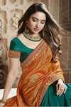 Orange Rangoli Silk Saree With Blouse Piece - Designer mart