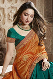 Orange Rangoli Silk Saree With Blouse Piece - Designer mart