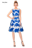 Parle Blue Designer Dress American Crepe - Designer mart