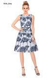 Parle Blue Designer Dress American Crepe - Designer mart