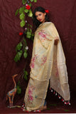Peach Floral Digital Printed Linen Women Dupatta - Designer mart