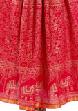 Pink Ethnic Print Maxi Skirt - Designer mart