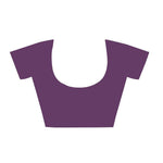 Prominent Purple & Black Colored Casual Wear Printed Georgette Saree - Designer mart