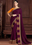 Purple Rangoli Silk Saree With Blouse Piece - Designer mart