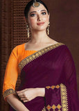 Purple Rangoli Silk Saree With Blouse Piece - Designer mart