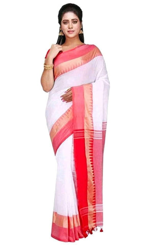 Ravishng Colorful Organic Khadi Saree - Designer mart