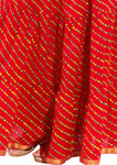 Red Ethnic Print Maxi Skirt - Designer mart