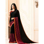 Refreshing Black Colored Casual wear Georgette Saree - Designer mart