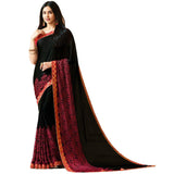 Refreshing Black Colored Casual wear Georgette Saree - Designer mart