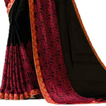 Refreshing Black Colored Casual wear Georgette Saree - Designer mart