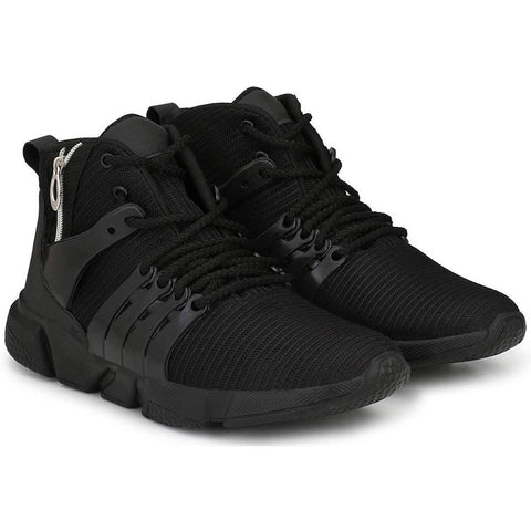 Stylish Black Mesh Running Sports Shoes - Designer mart