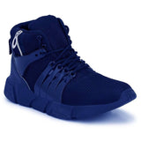 Stylish Navy Blue Mesh Running Sports Shoes For Men - Designer mart