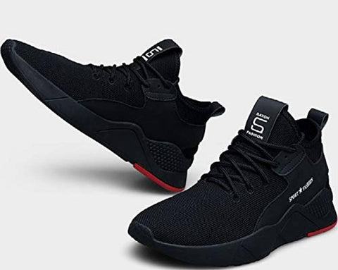 Trendy Black Solid Sports Shoes For Men - Designer mart