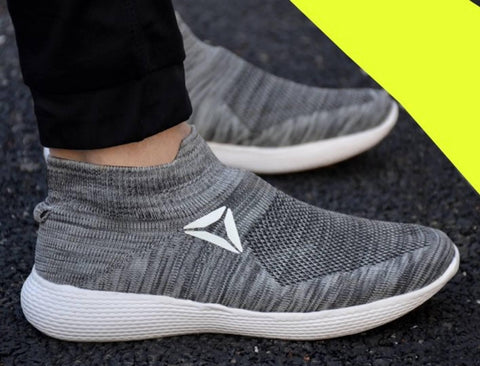 Ultra Light Grey Flyknit Sports Sneaker For Men - Designer mart