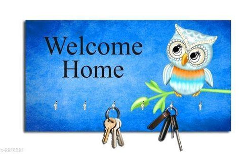 Welcome Home Wooden Key Holder (23.4cm X 12.8cm X 3cm) - Designer mart